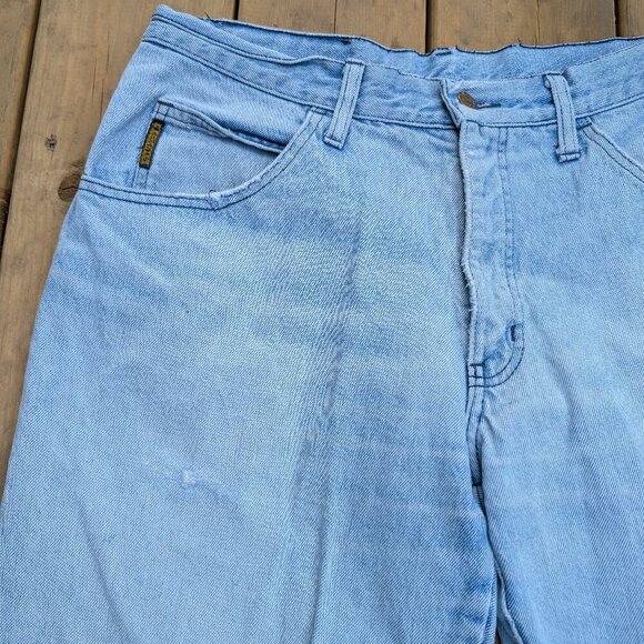 Vintage Armani Jeans Light Wash High Waisted Denim Tapered Leg Jeans Size 38 - Picture 8 of 15